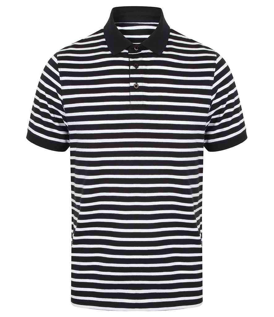 Front Row Striped Jersey Polo Shirt