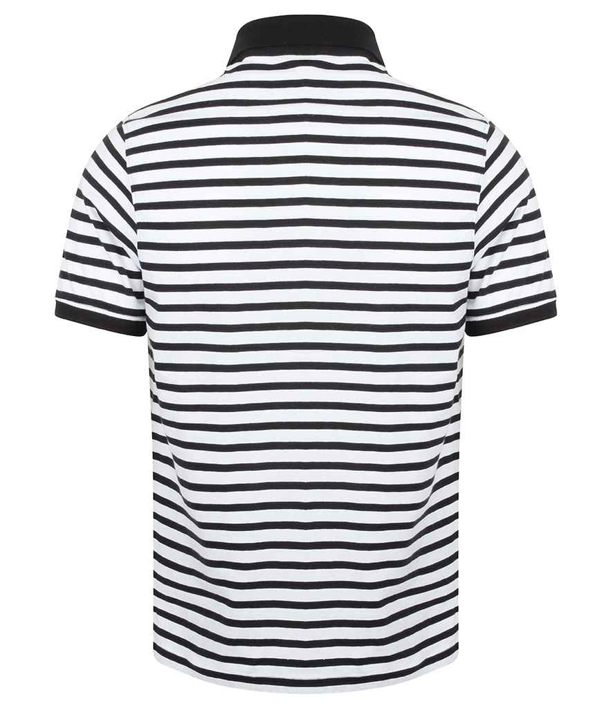 Front Row Striped Jersey Polo Shirt