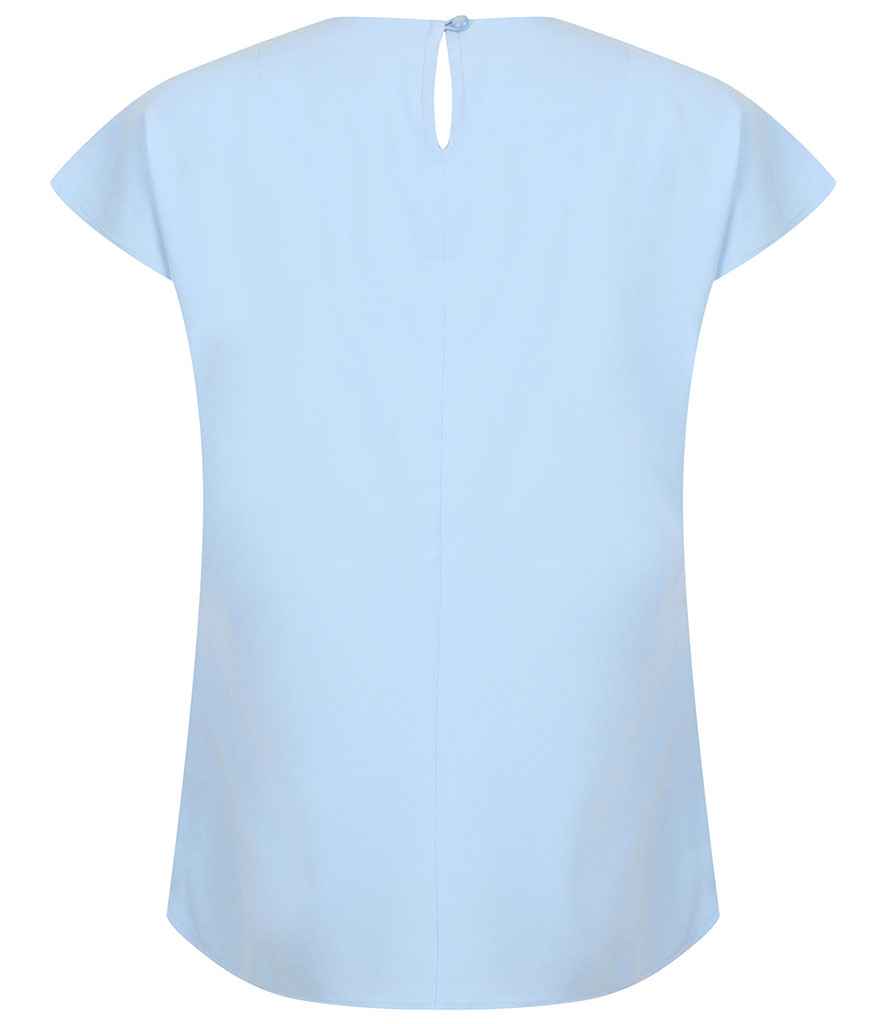 Henbury Ladies Pleat Front Short Sleeve Blouse