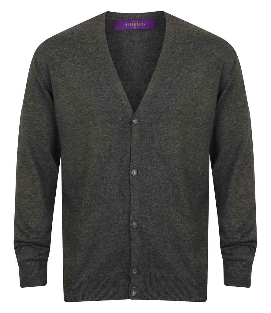 Henbury Lightweight Cotton Acrylic V Neck Cardigan