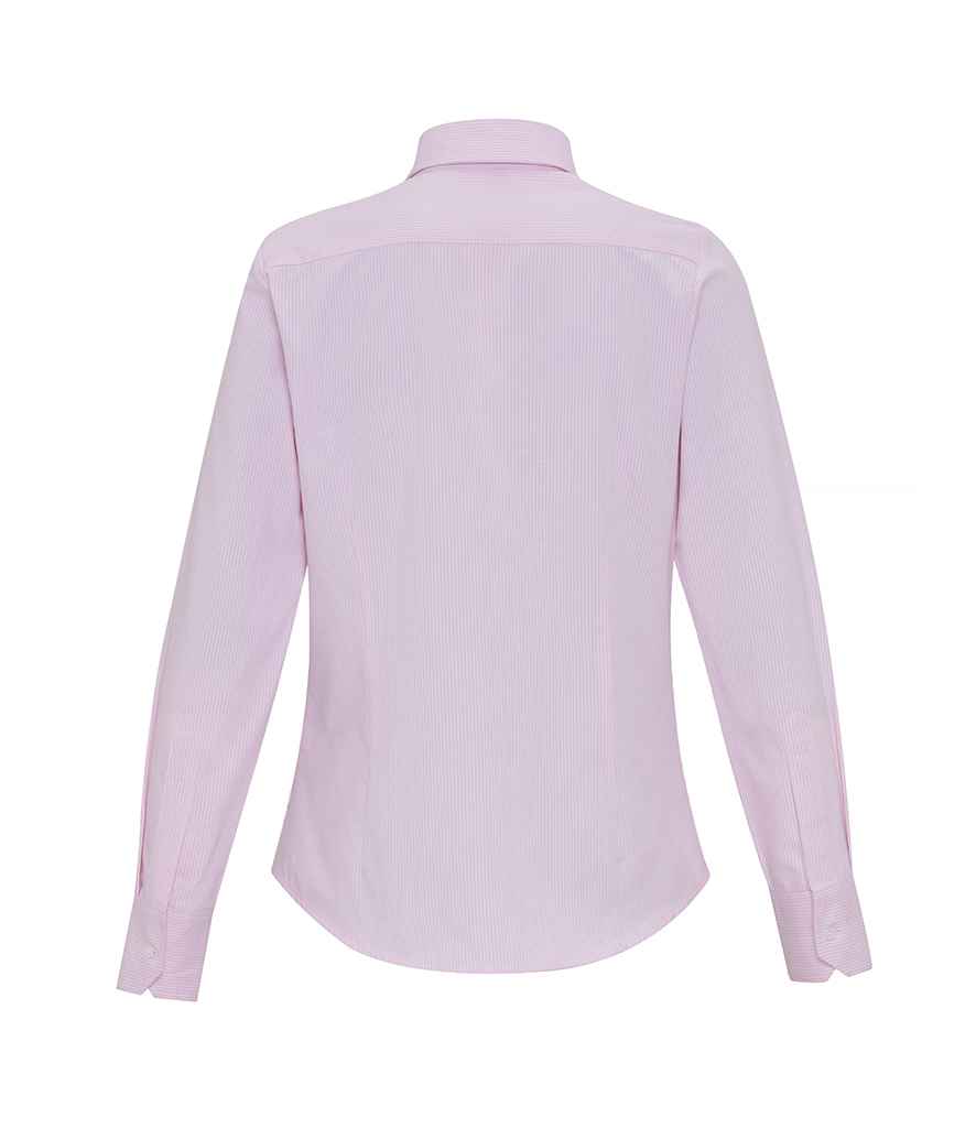 Premier Ladies Long Sleeve Striped Oxford Shirt