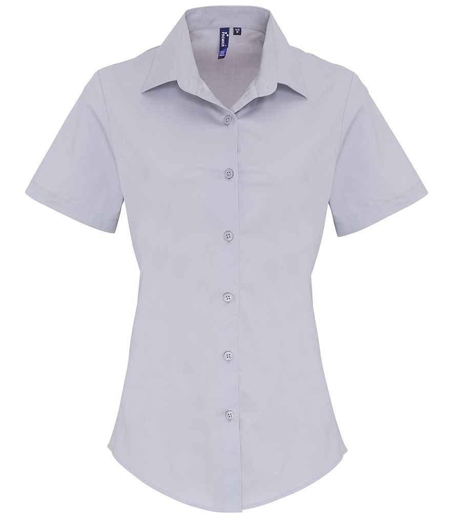 Premier Ladies Short Sleeve Stretch Fit Poplin Shirt