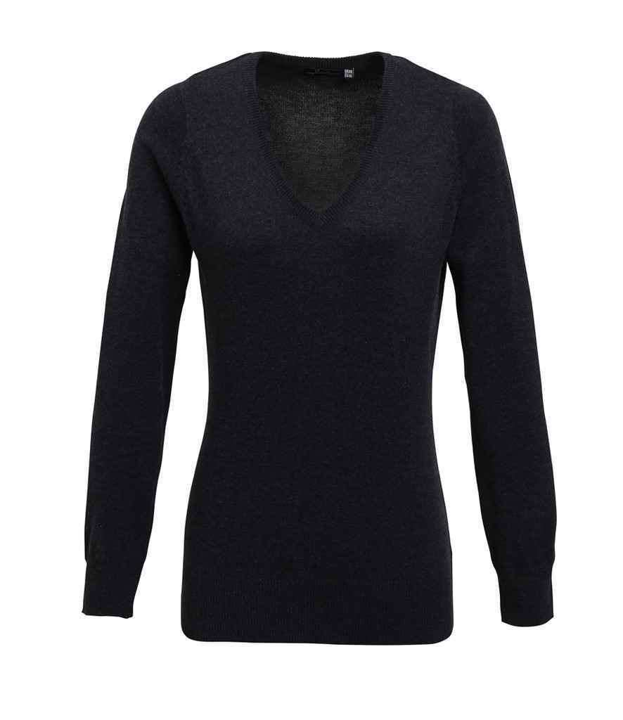 Premier Ladies Knitted Cotton Acrylic V Neck Sweater