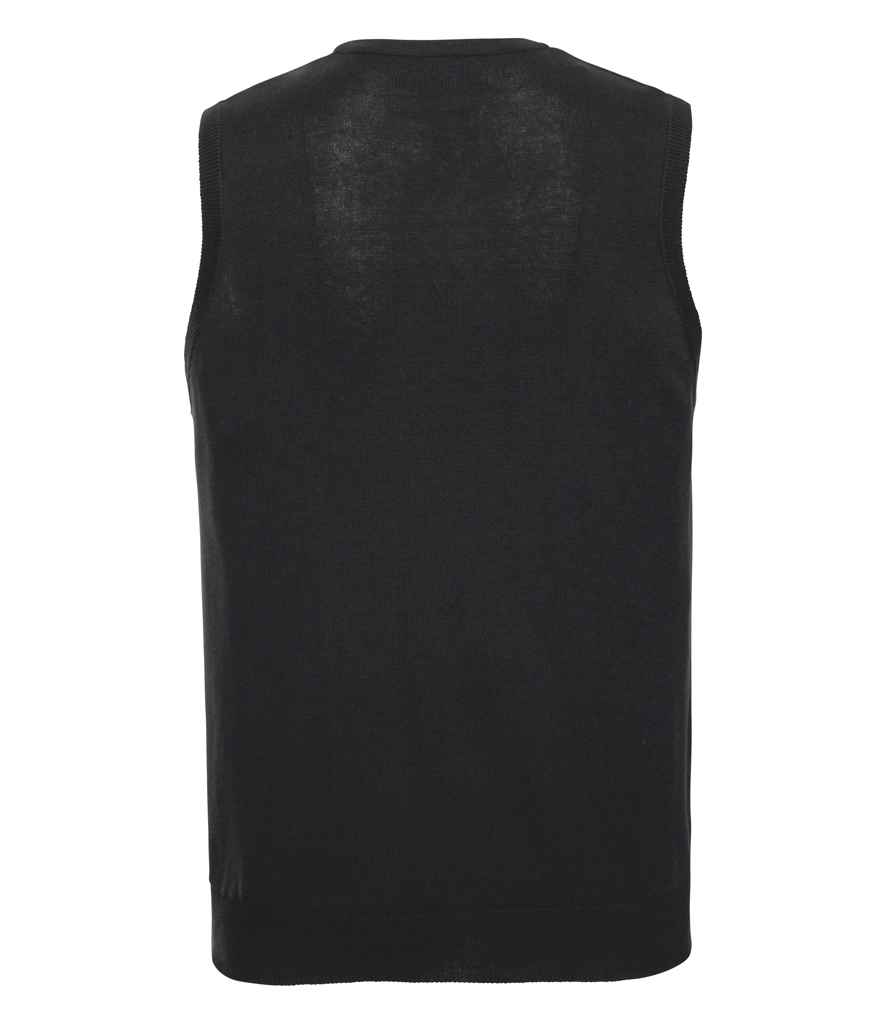 Russell Collection Sleeveless Cotton Acrylic V Neck Sweater