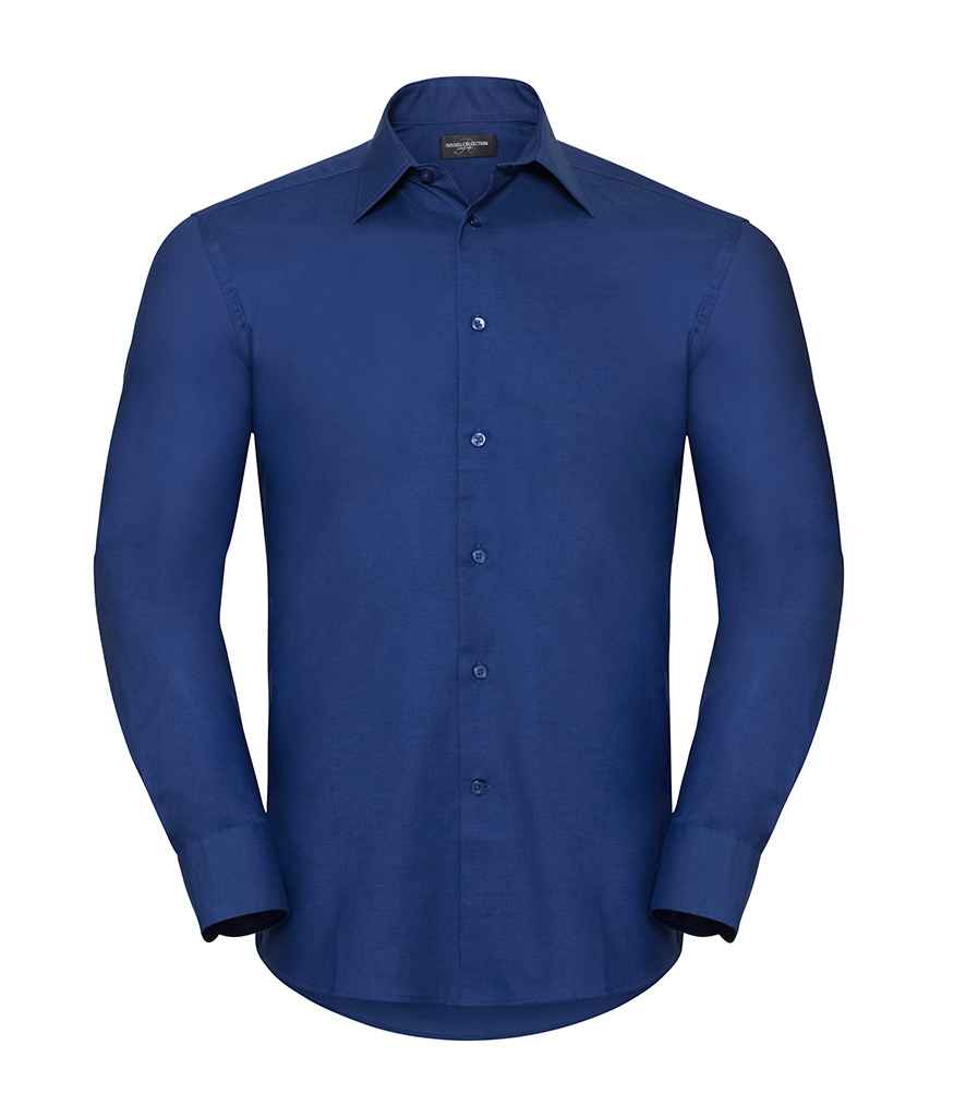 Russell Collection Long Sleeve Tailored Oxford Shirt