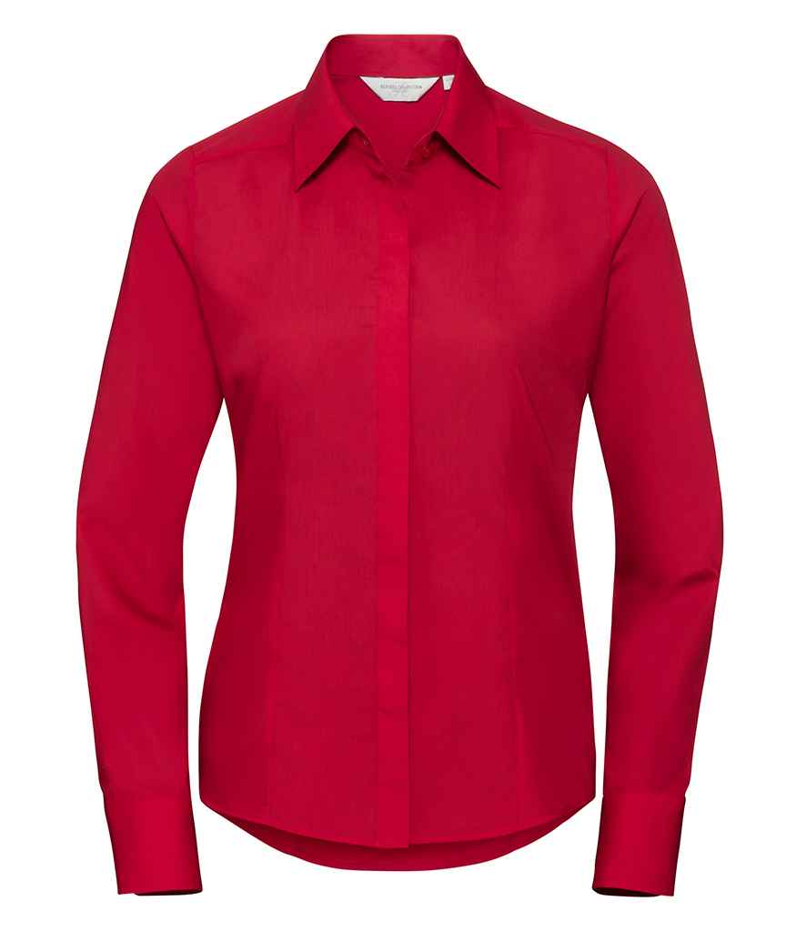 Russell Collection Ladies Long Sleeve Fitted Poplin Shirt