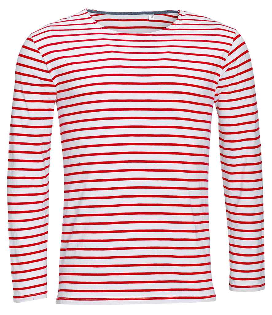 SOL'S Marine Long Sleeve Striped T-Shirt