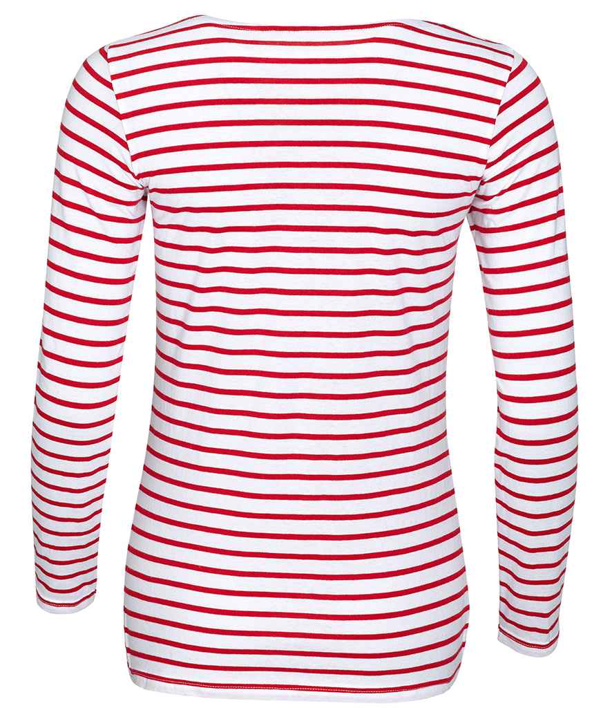 SOL'S Ladies Marine Long Sleeve Striped T-Shirt